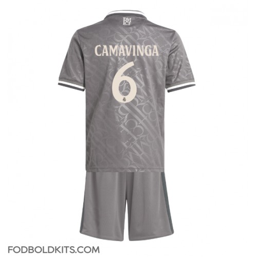 Real Madrid Eduardo Camavinga #6 Tredje sæt Børn 2024-25 Kortærmet (+ Korte bukser)